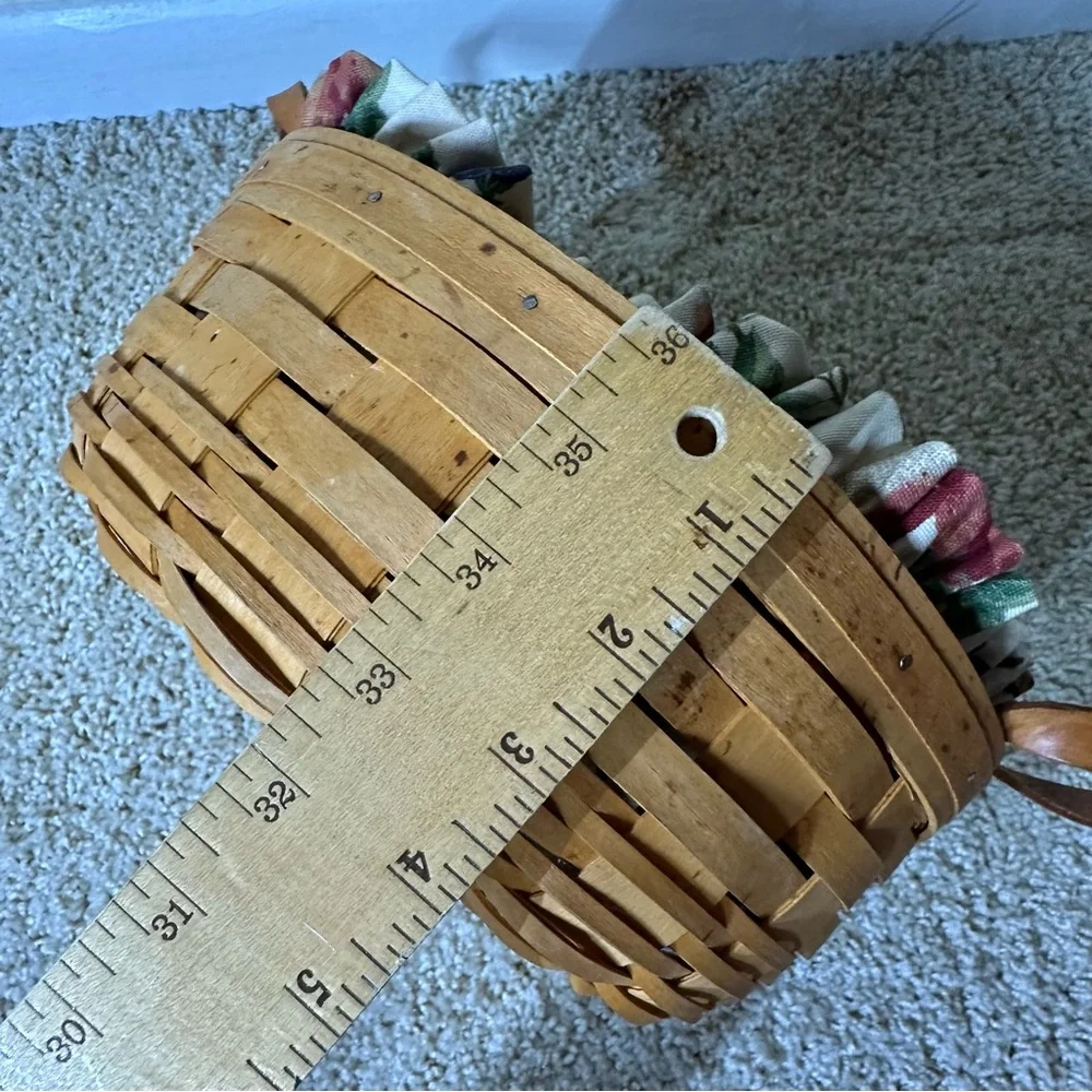 Longaberger Woven Traditions Round Basket Leather Handles‎ Protector/Liner
